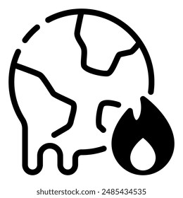Symbol für Globale Erwärmungslinie
