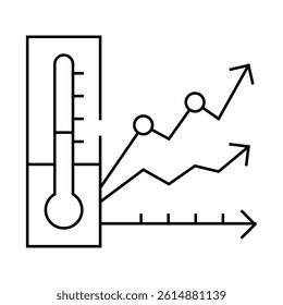 global warming line icon vector. global warming sign. isolated contour symbol black illustration
