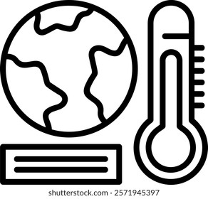 Global Warming Line Vector Icon Design