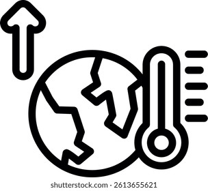 Global Warming Line Vector Icon Design