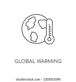 Global warming linear icon. Global warming concept stroke symbol design. Thin graphic elements vector illustration, outline pattern on a white background, eps 10.