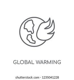 Global warming linear icon. Modern outline Global warming logo concept on white background from Ecology collection. Suitable for use on web apps, mobile apps and print media.
