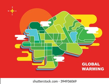 Global warming map