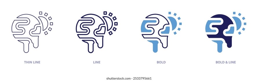 Global warming methane icon in 4 different styles. Thin Line, Line, Bold, and Bold Line. Duotone style. Editable stroke.