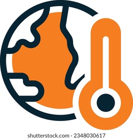 Icono combinado del calentamiento global: icono único, vector