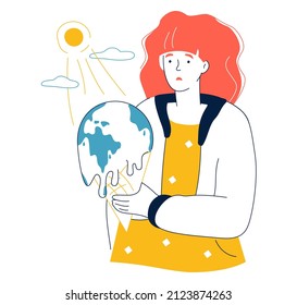 Global warming - modern flat design style illustration