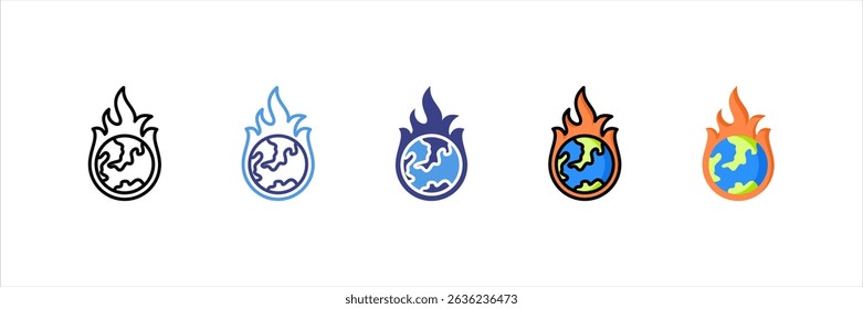 Global Warming Multi Style Icon Set