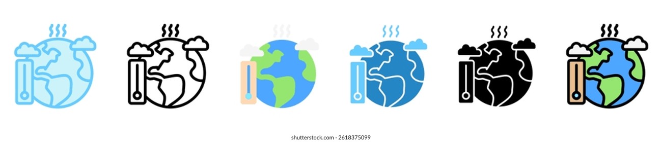 Global Warming multi style, mini illustration icon. use for modern concept, print, UI, UX kit, web and app development. Vector EPS 10, related to business, green industry, eco friendly and economy .