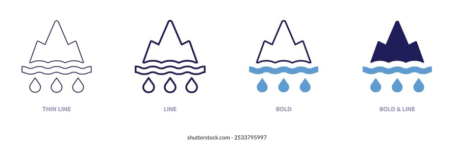 Global warming natural solutions icon in 4 different styles. Thin Line, Line, Bold, and Bold Line. Duotone style. Editable stroke.