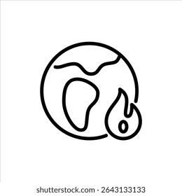 Global Warming outline icon. climate change black line illustration.