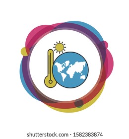 Global Warming outline icon flat design