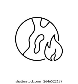 Global Warming Outline Sign for Graphic and Web Design, Apps, Adverts, Various Cards 