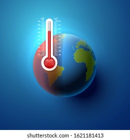 global warming Planet Earth Temperature. Vector illustration
