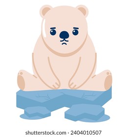global warming polar bear illustration isolated