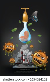 Global warming pollution concept, Urban landscape smoked polluted atmosphere from emissions of factories, view of pipes with smoke and residential city. vector and illustration.