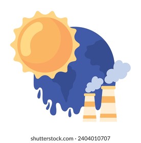 ilustración aislada de la contaminación por calentamiento global