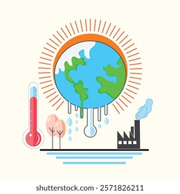 Global warming refers to the Earths rising surface temperature due to greenhouse gas emissions, causing climate change, melting ice caps, and extreme weather events.