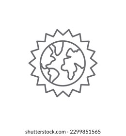 Global warming related vector linear icon. Climate changes. Hot weather. Ecological issue. Global problems. Vector outline illustration Isolated on white background. Editable stroke