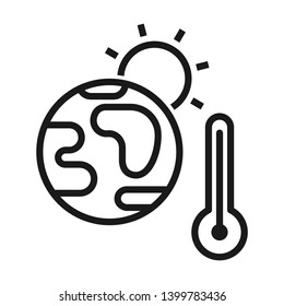 Global warming. Simple design. Line vector. Isolate on white background.