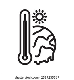 global warming Simple line icon