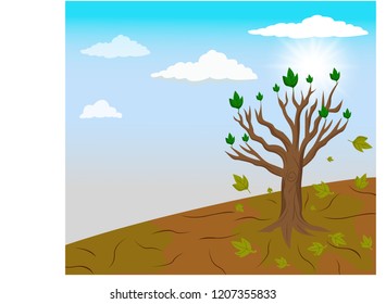 Global warming and A single tree left in climate change