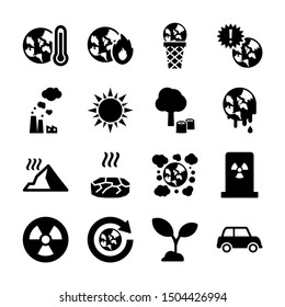 Global Warming Solid Icon Vector Design