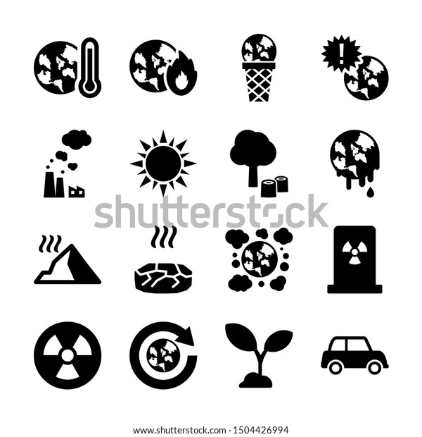 global warming solid\
icon vector design