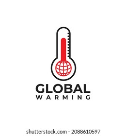 Global warming symbol vector logo design