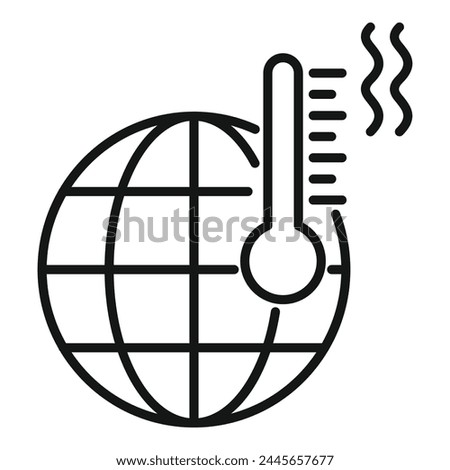 Global warming temperature icon outline vector. Nature disasters. World ecology problem