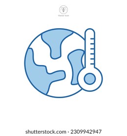 calentamiento global. Temperatura global Plantilla de símbolo de icono para la ilustración vectorial de la colección de diseño gráfico y web