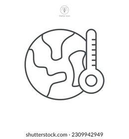 calentamiento global. Temperatura global Plantilla de símbolo de icono para la ilustración vectorial de la colección de diseño gráfico y web