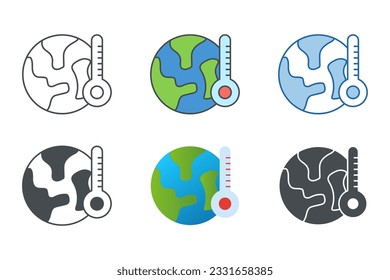 global warming, Global temperature Icon symbol template for graphic and web design collection logo vector illustration