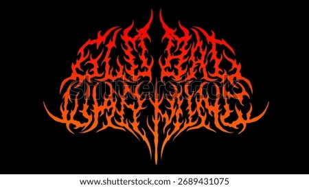 Global warming, text typography vector in symmetrical shapes lettering metal style for streetwear, t-shirt print apparel, sticker, poster and band logo