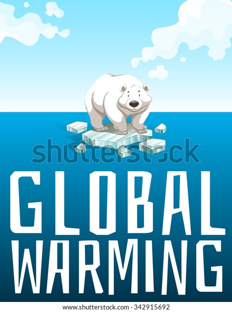 Global Warming Theme Polar Bear Illustration Stock Vector (Royalty Free ...