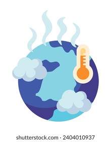global warming thermometer illustration isolated