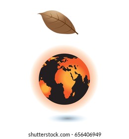 Global warming. This earth irradiation concept is an awesome depiction a worldwide energy disaster. Elements of this image furnished by NASA.Vector Illustration.