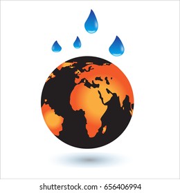 Global warming. This earth irradiation concept is an awesome depiction a worldwide energy disaster. Elements of this image furnished by NASA.Vector Illustration.
