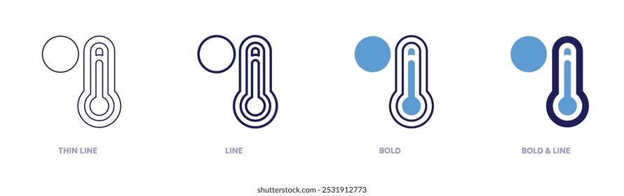 Global warming transport emissions icon in 4 different styles. Thin Line, Line, Bold, and Bold Line. Duotone style. Editable stroke.