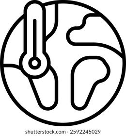 Global Warming Vector for Climate Awareness. Rising temperature illustration, environmental impact symbol, sustainable action concept. Outline icon