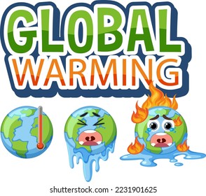 Global warming vector concept illustration