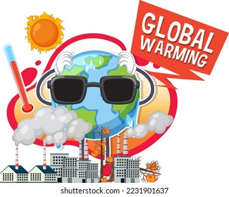 Global warming vector concept illustration