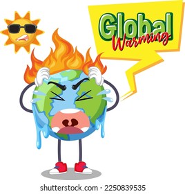 Ilustración del concepto de vector de calentamiento atmosférico