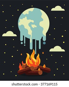 Global warming. Vector flat illustration