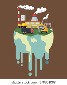 Global warming. Vector flat illustration