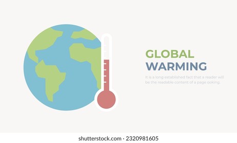 Global warming vector. The globe with a thermometer illustration.