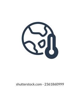 Ilustración de icono del vector de calentamiento global