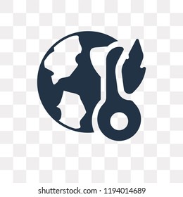Global warming vector icon isolated on transparent background, Global warming transparency concept can be used web and mobile