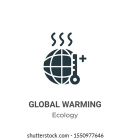 Global warming vector icon on white background. Flat vector global warming icon symbol sign from modern ecology collection for mobile concept and web apps design.