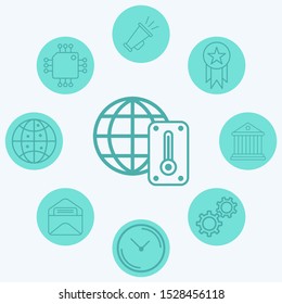 Global warming vector icon sign symbol