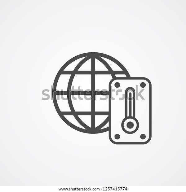 Global warming vector\
icon sign symbol